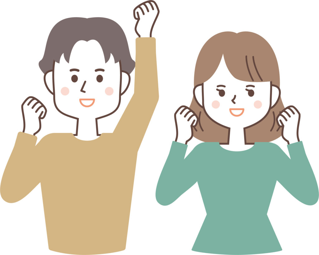 就労継続支援B型事業所喜ぶ男性と女性