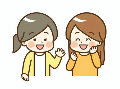 笑顔で会話する人々のイラスト